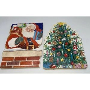 Vintage Christmas Themed Notepads Santa/Christmas Tree
